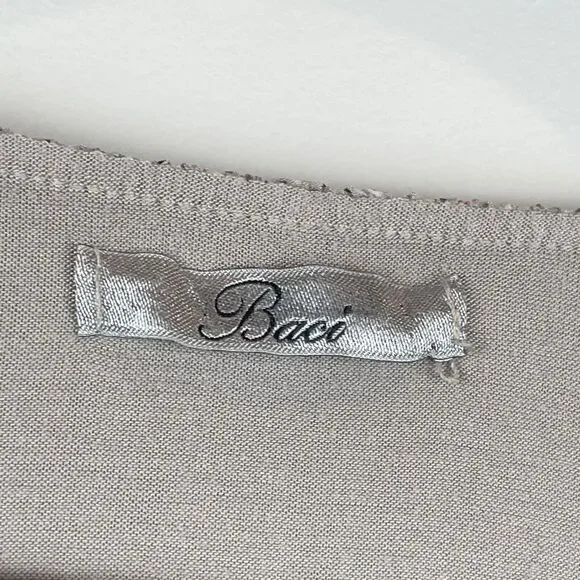 Baci Tunic Top Women Medium Multi Silk Draped Blouse Artsy Casual‎ Flowy Ruffle - Picture 4 of 8